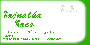 hajnalka macs business card